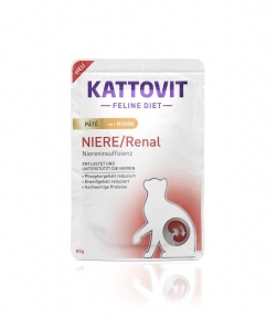 Влажный корм Kattovit Renal Chicken Pate для кошек, с курицей паштет, 85 г