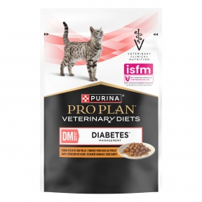 Purina Pro Plan DM влажный диетический корм для кошек с сахарным диабетом с курицей в соусе 85 г