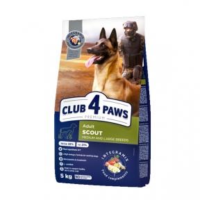 Клуб 4 лапы Премиум Скаут корм для служебных собак средних и крупных пород 5кг