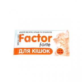 Faktor forte капли для котов от блох, клещей, гельминты, 1 пипетка