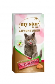 My Star Creamy Adventurer Ласощі для кішок, індичка з журавлиною та Качка з яблуками 24*15 гр