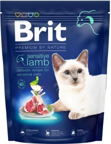 Brit Premium Сухой корм для взрослых кошек с чувствительным пищеварением с ягненком