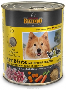 Белькандо Курица, Утка, пшено, морковь Консервы для собак 0.8 кг