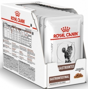 АКЦИЯ Royal Canin Gastrointestinal Moderate Calorie влажный корм для кошек при расстройствах пищеварения 8+4 по 85 г