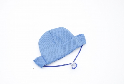 Шапка Бини трикотаж синяя