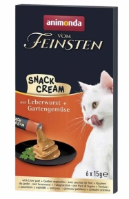 Лакомство для котов Крем-снек Animonda Vom Feinsten, с ливером, 6 шт по 15 г