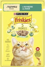 АКЦИЯ Purina Friskies влажный корм для кошек, кусочки в подливе с уткой 85 г