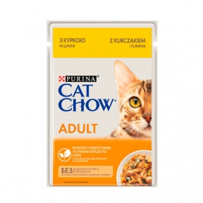 Cat Chow Adult консерва для кошек с курицей и цуккини, 85 г