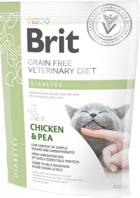 Brit VetDiets сухий корм для кішок з діабетом та гіперглікемією з куркою та горохом 400 г