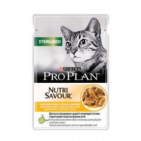 Pro Plan Sterilised Nutrisavour консерва для стерилізованих котів у соусі з куркою, 85 г