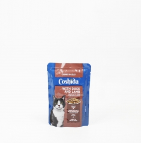 Пауч Coshida в желе з качкою та ягнятком, 100 г