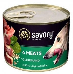 SAVORY Влажный корм для собак всех пород с четырьмя видами мяса