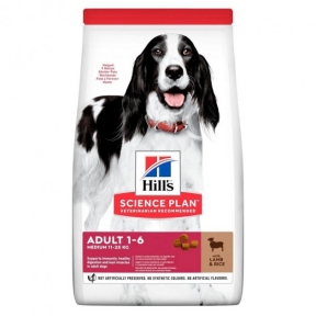 Hills SP can Adult Md L & R корм для дорослих собак середніх порід ягня і рис 14 кг 604357