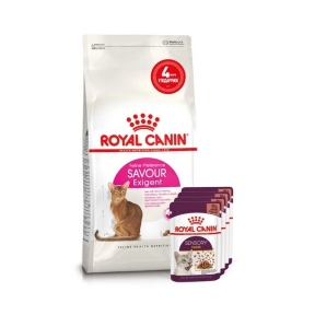 АКЦИЯ Royal Canin Exigent Savour для привередливых набор корму для кошек 2 кг + 4 паучи