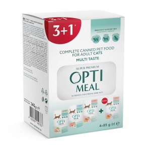 Optimeal 3+1 треска и овощи в желе набор влажного корма для взрослых кошек 340 г 