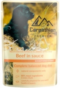 Carpathian Pet Food Вологий корм для цуценят з яловичиною в соусі 100г