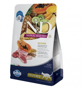 Сухий корм Farmina N&D Tropical Selection Lamb Neutered для стерилізованих котів, з ягням та тропічними фруктами, 300 г  