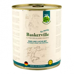 Баскервіль консерви для собак Лосось і яловичина з пастернаком, зеленню і шпинатом