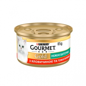 Gourmet Gold биточки для кошек с говядиной и томатом, 85 г