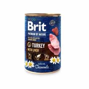 Brit Premium by Nature Без зерновой влажный корм для щенков и молодых собак с индюшатиной и индюшиной печенью, 800 г
