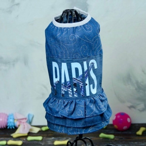 Париж платье для собак девочек котон