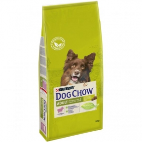 DOG CHOW  Adult сухой корм для  собак с ягнёнком 14 кг+2,5 кг в подарок  АКЦИЯ