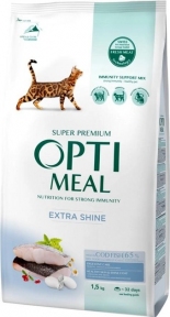 АКЦИЯ Optimeal Полно рационный сухой корм для взрослых кошек с высоким содержанием трески 1.5 кг
