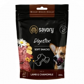 Мягкие лакомства Savory для собак для улучшения пищеварения, ягненок и ромашка, 200 г 