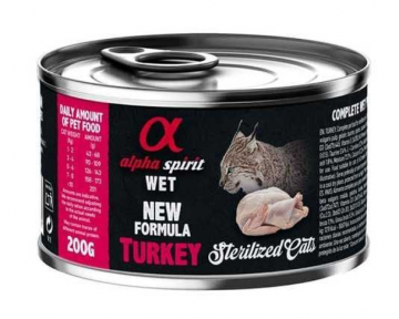 Вологий корм Alpha Spirit Turkey Complete для стерилізованих котів, з індичкою, 200 г