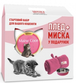Акция Сухой корм Royal Canin Mainecoon Kitten 2кг в подарок миска и плед