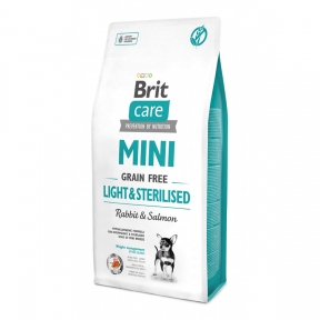 Brit Care Mini Light & Sterilised 2кг + 2 павуча Brit Care Dog Mini Fillet