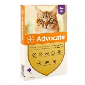 Bayer Advocate — средство против блох и клещей для кошек, упаковка