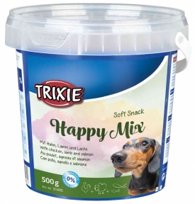 Happy Mix — лакомство для собак курица, ягненок, лосось, Трикси 31495, 500г