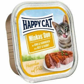 Happy Cat Duo Rind&Kaninchen Вологий корм для котів паштет у соусі з яловичиною та кроликом 100 г