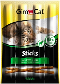 GimCat — мясные палочки для кошек с ягнёнком и рисом 20 гр