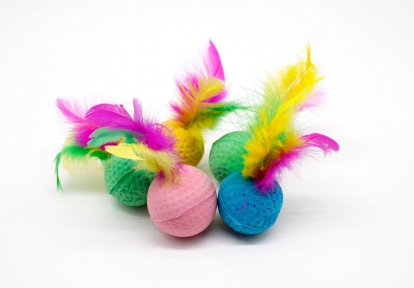 Зефір м'яч з пір'ям Набір кольорові. 4 див.
