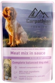 Carpathian Pet Food Влажный корм для собак - мясное ассорти в соусе 100г