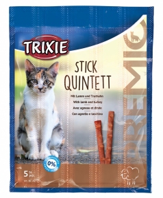 Quadro-Sticks — лакомство для кошек ягненок/индейка в виде палочек, Трикси