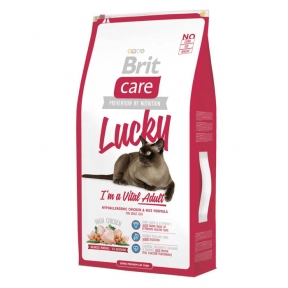 Brit Care LUCKY Vital Adult Гипоаллергенный корм для кошек с курицей и рисом 7+2 кг