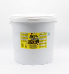 Корм Tropical Ichtio Vit для риб у вигляді пластівців відро.