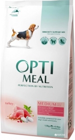 Акция Optimeal Сухой корм для собак средних пород со вкусом индейки 1.5 кг