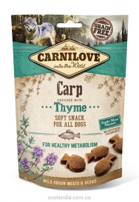 Лакомство Carnilove Dog Soft Snack  для собак с карпом и тимьяном 200г 