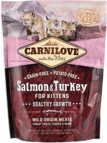Carnilove Cat Salmon Turkey Kitten Сухой корм для котят с лососем и индейкой 400 г