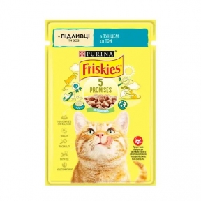 АКЦИЯ Friskies NEW влажный корм с тунцом в подливе для кошек 85 гр