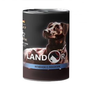 Landor консерва для собак всех пород ягненок с лососем 400 г 539060