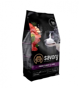Savory Сухой корм для собак средних пород со свежим ягненком и индейкой