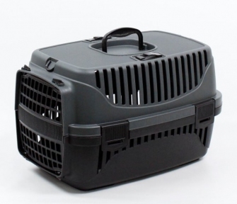 Переноска для животных пластиковая SG на 6 кг 48х32х32 черная