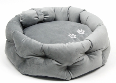 Лежак Том мебельный велюр серый, 43х43х13 см