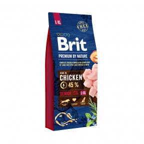 Brit L+XL Premium Senior сухой корм для пожилых собак  15kg +3 кг в подарок  АКЦИЯ