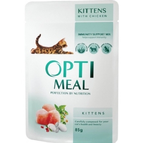 АКЦІЯ-22% Optimeal Kitten Chicken вологий корм для кошенят з куркою 85 г